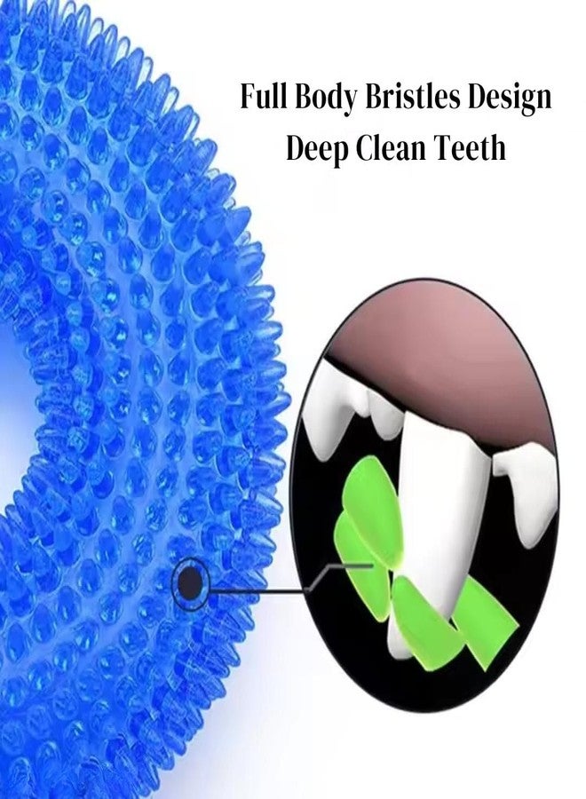 PET FUN LED Spike Ring Toy for Dogs & Puppies | Chew Toy with Squeaky Sound | Durable Light-Up Interactive Play (Blue) - Image 3